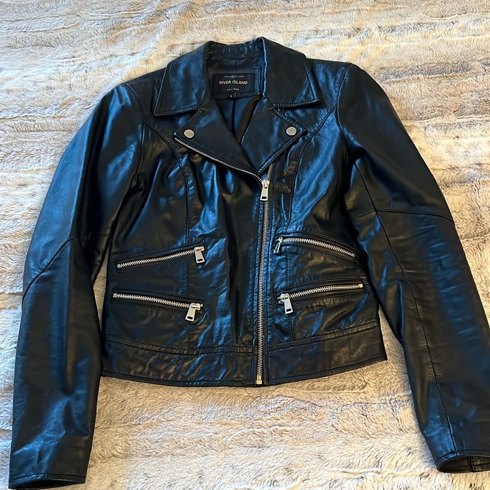 Black leather jacket